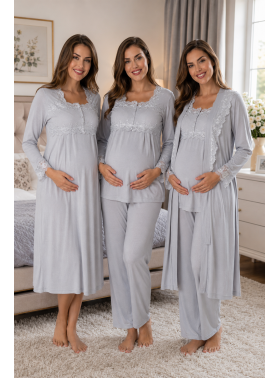 Effortt 2405 Gri Lohusa Hamile 4'lü Set